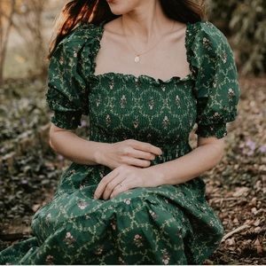 NWT Emerald Trellis XS Nesli Nap dress Hill House Home